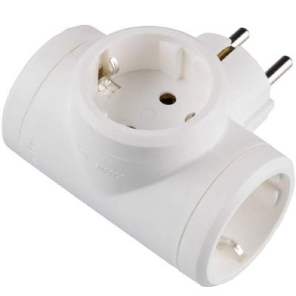 Base corriente triple LEGRAND lateral - 3 tomas x 10/16A pot.max 3680W, color blanco Base corriente triple LEGRAND lateral - 3 tomas x 10/16A pot.max 3680W, color blanco