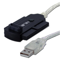 Adaptador NILOX IDE - SATA para USB 2.0 Hembra, USB 2.0 Tipo A, Macho, Negro