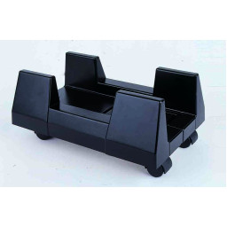 Soporte CPU plástico con ruedas (ancho 10-23cm) color negro