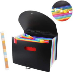 Carpeta clasificadora con fuelle DIN A4  12 departamentos, multicolor