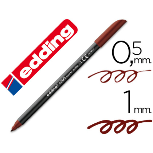 Rotulador EDDING punta fibra 1200 marron oscuro n.