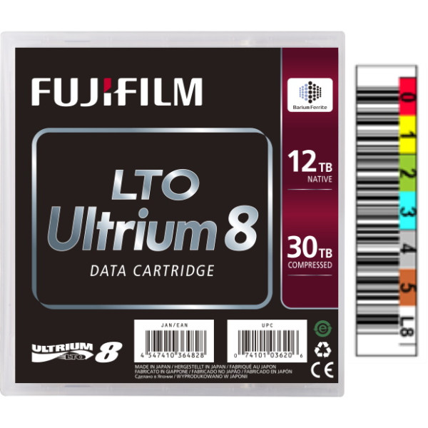 DC FUJIFILM Ultrium LTO-8 (BaFe) etiquetado 12TB/30TB