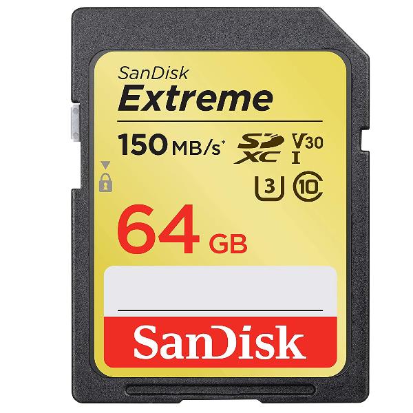 EXTREME SDXC CARD 64GB 150MB/S V30