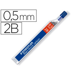 (12) Minas STAEDTLER grafito 0,5 mm  Mars micro 2B tubo