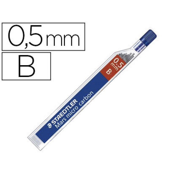 (12) Minas STAEDTLER grafito 0,5 mm  Mars micro B tubo