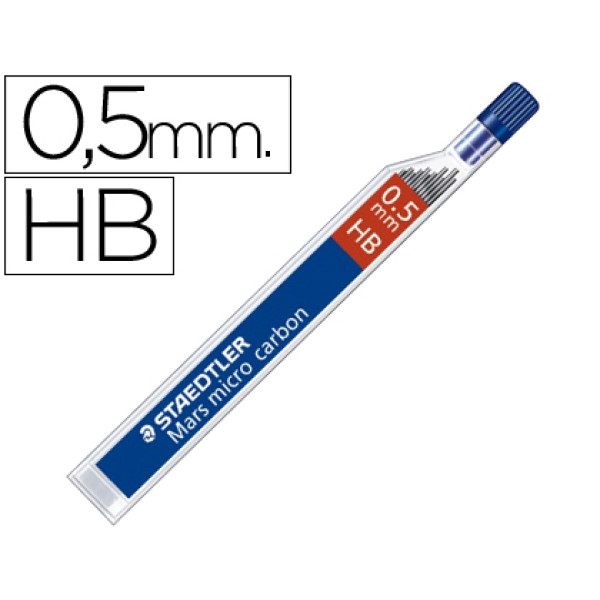 (12) Minas STAEDTLER grafito 0,5 mm  Mars micro HB tubo