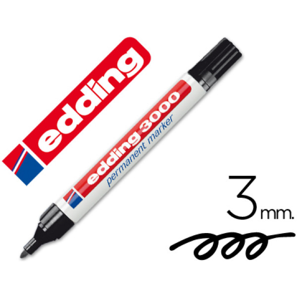 Rotulador EDDING marcador permanente 3000 negro
