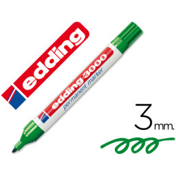 Rotulador EDDING marcador permanente 3000 verde