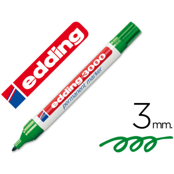 Rotulador EDDING marcador permanente 3000 verde
