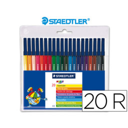 Estuche STAEDTLER 20 rotuladores colores surtidos NORIS