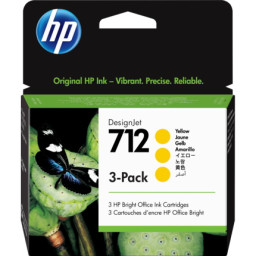 TINTA PACK 3 AMARILLO HP 712