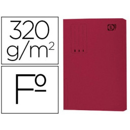 Subcarpeta GIO cartulina 320g Folio burdeos con bolsa y solapa, lomo ext.30mm, max.250h