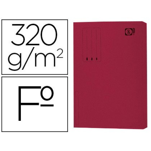 Subcarpeta GIO cartulina 320g Folio burdeos con bolsa y solapa, lomo ext.30mm, max.250h