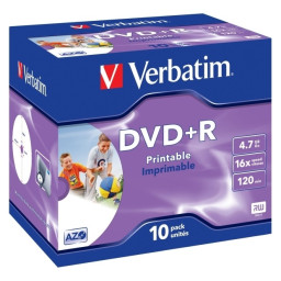 DVD R 4.7 16X JEWELL 10 IMPR VERBAT