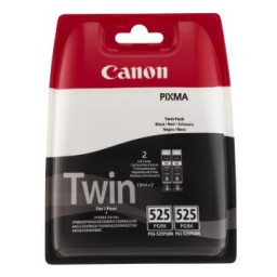 (2) C.t. CANON PGI525BK  MG5150 MG5250 negro DOBLE-PACK (TWIN) sin alarma