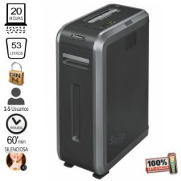 FELLOWES Destructora 125i Negra corte en tiras de 5,8mm