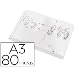 (10) Funda multitaladro ESSELTE DIN A3  80mc 80micras  11 taladros