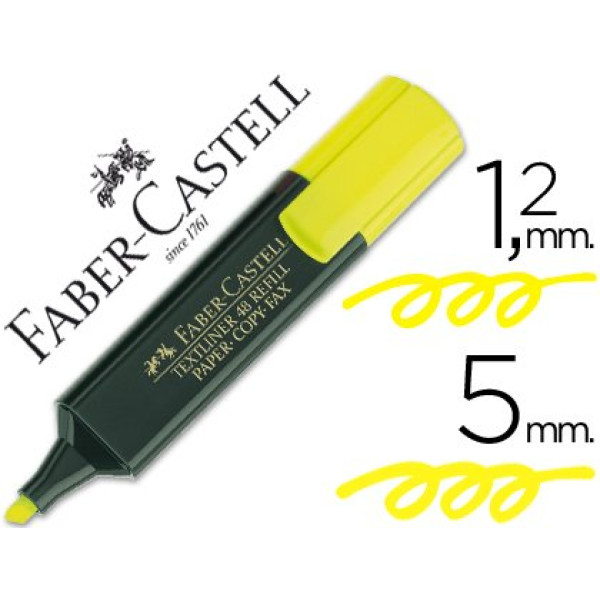 Rotulador FABER CASTELL fluorescente amarillo Punta biselada