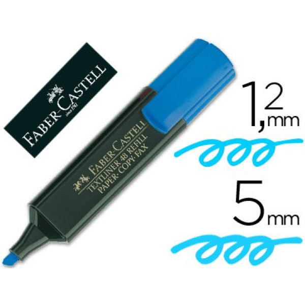 Rotulador FABER CASTELL fluorescente azul Punta biselada