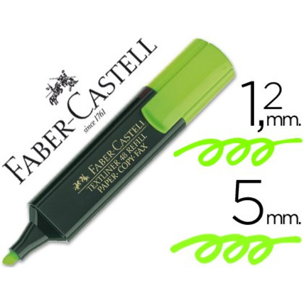 Rotulador FABER CASTELL fluorescente verde Punta biselada
