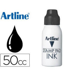 Tinta ARTLINE negra para tampón sellos bote 50ml Stamp pad ink black