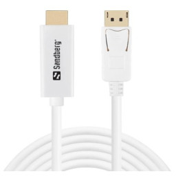 Cable SANDBERG Displayport macho - HDMI macho 1m. blanco