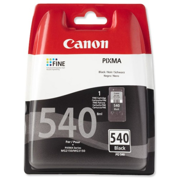 C.t. CANON PG540 MG2150 MG2250 negro 180p. BLISTER (sin alarma)