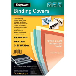 FELLOWES (50) portadas PP transparente 450mic rayada