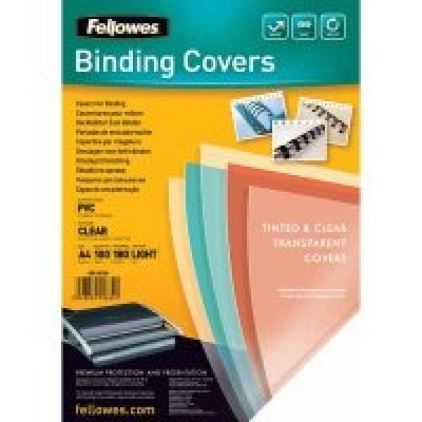 FELLOWES (100) portadas PVC A4 150mic transparente cristal FELLOWES (100) portadas PVC A4 150mic transparente cristal