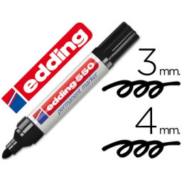 Rotulador EDDING punta fibra permanente 550 negro