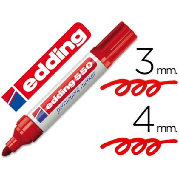 Rotulador EDDING punta fibra permanente 550 rojo Rotulador EDDING punta fibra permanente 550 rojo