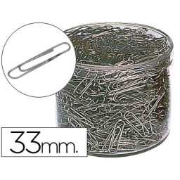 (100) Clips LIDERPAPEL labiados 33 mm (cubilete)