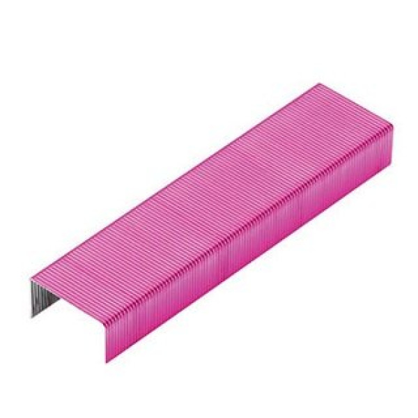 Caja de 2000 grapas REXEL nº56 26/6 color rosa