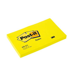 Bloc notas POST-IT 76x127mm amarillo neón 100h/bloc