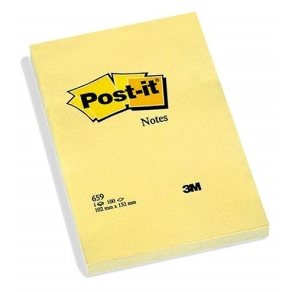 (1) Bloc notas POST-IT amarillo 102x152mm 100h/bloc (1) Bloc notas POST-IT amarillo 102x152mm 100h/bloc