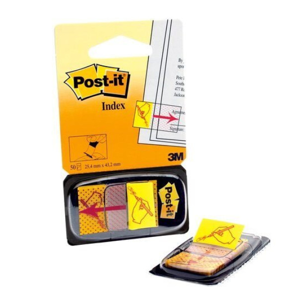 Dispensador POST-IT Index firma, 50u. (25,4x43,1mm)