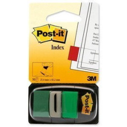 Dispensador POST-IT Index verde, 50u. mediano 1