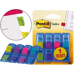 (6) Banderitas separadoras POST-IT  3+1 gratis ClipStrip 12x43mm 35h. por color