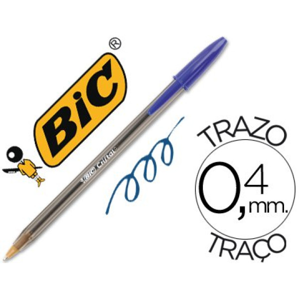 Bolígrafo BIC Cristal Classic azul Punta 1mm, Trazo 0.4mm