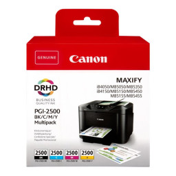 (4) C.t. CANON PGI-2500 Multi Maxify iB4050 MB5350 BK -29.1ml, C/M/Y - 9.6ml