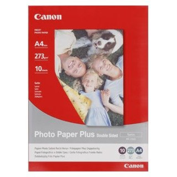 Papel CANON fotográfico PP101D 10A4 273g doble*** Phota Papel Plus Double Side Satin