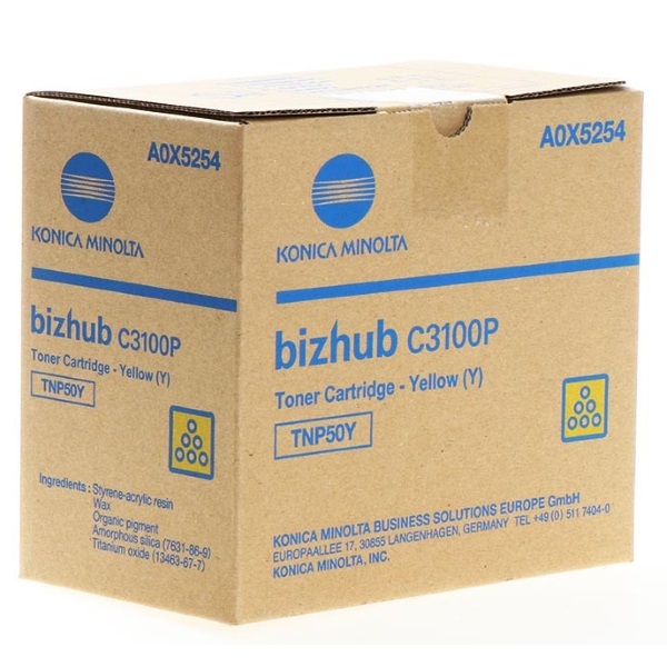 Toner KONICA-MINOLTA TNP50Y: Bizhub C3100P amaril 5.000p. Toner KONICA-MINOLTA TNP50Y: Bizhub C3100P amaril 5.000p.