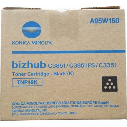Toner KONICA-MINOLTA TNP49K: Bizhub C3851 Black C3351 13.000p. Toner KONICA-MINOLTA TNP49K: Bizhub C3851 Black C3351 13.000p.
