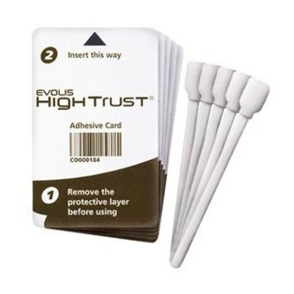 EVOLIS Regular Cleaning kit for Roller & Printhead 5 adhesive cards +5 swabs (bastoncillos)