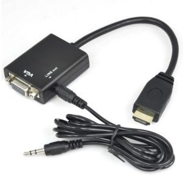 Conversor video HDMI a VGA + Audio Jack 3.5