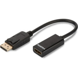 Cable DIGITUS DisplayPort M - HDMI Tipo A Hembra 15cm, negro (latiguillo adaptador)