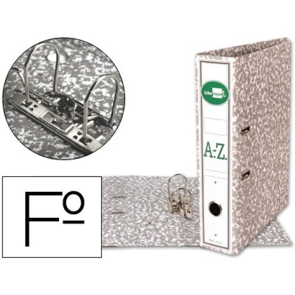 Archivador AZ LIDERPAPEL de palanca Folio Lomo 75mm Gris