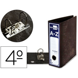 Archivador de palanca LIDERPAPEL 4º Classic azul Sin rado, lomo 80mm