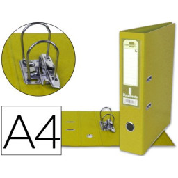 Archivador de palanca LIDERPAPEL A4 Amarillo Con rado, lomo 75mm