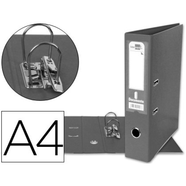 Archivador de palanca LIDERPAPEL A4 Gris Con rado, lomo 75mm Archivador de palanca LIDERPAPEL A4 Gris Con rado, lomo 75mm